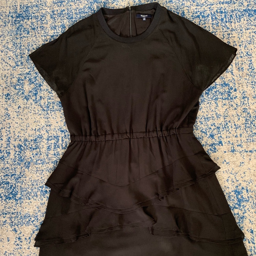 Madewell black chiffon dress